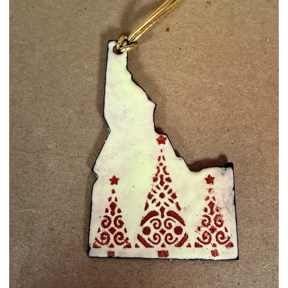 Enameled Copper State of Idaho Christmas Ornament